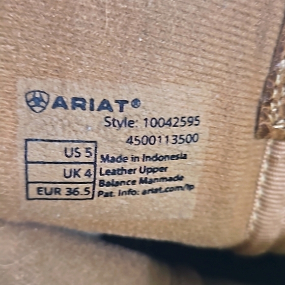 Ariat Womens Lonestar Square Toe Western Boots Size 5 - Picture 4 of 8